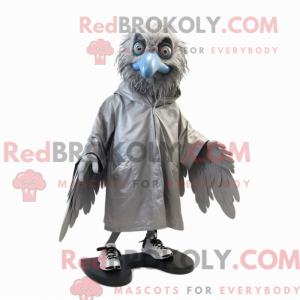Sølv Harpy maskot kostyme...