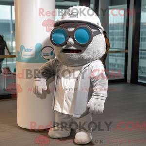 Grå Gyro maskot kostume...