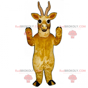 Mascota de reno marrón y sonriente - Redbrokoly.com