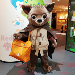 Brun frugt flagermus maskot...