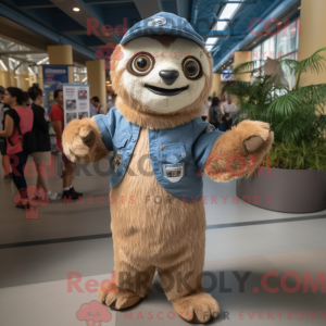 Tan Sloth mascottekostuum...