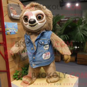 Tan Sloth maskotdraktfigur...