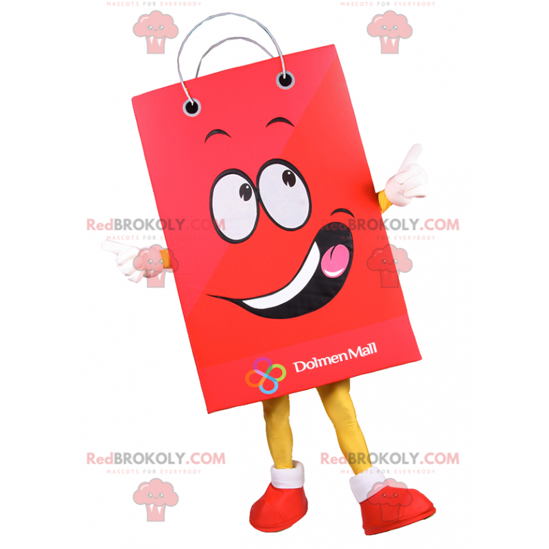 Shopping bag mascot smiling - Redbrokoly.com