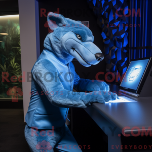 Blue Thylacosmilus mascot...