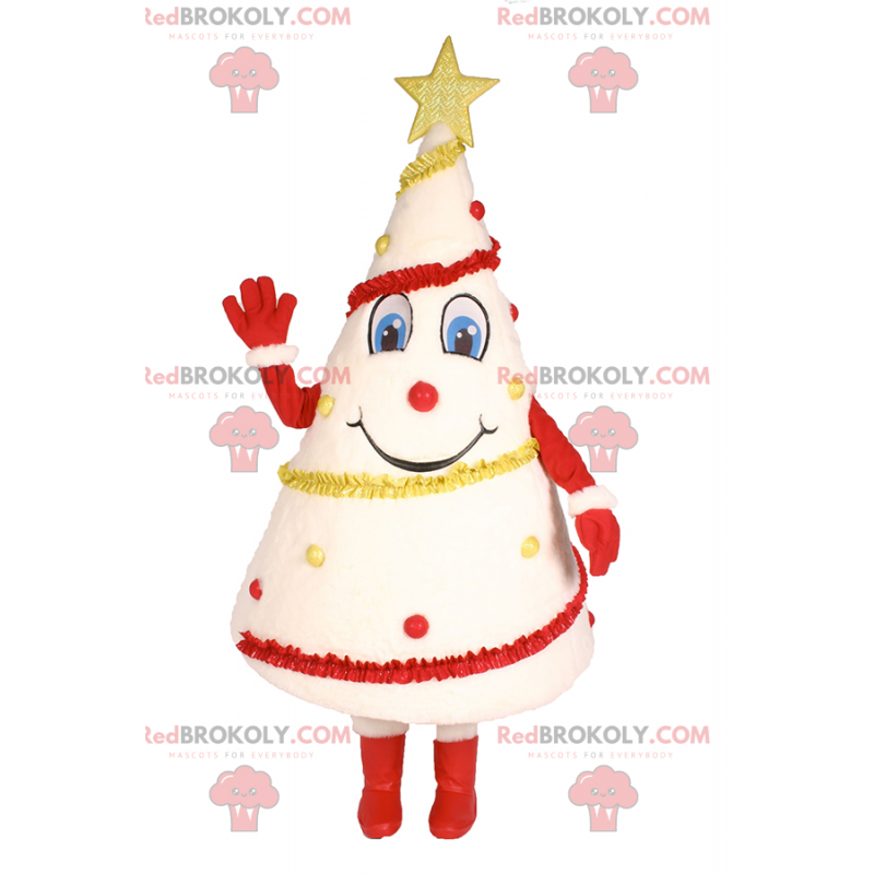 Mascotte sapin de noël blanc - Redbrokoly.com