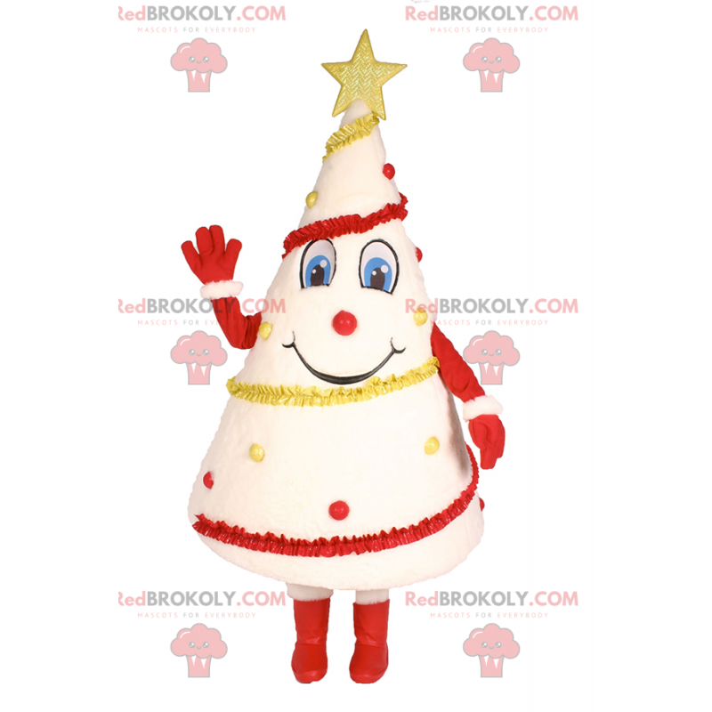 White christmas tree mascot - Redbrokoly.com