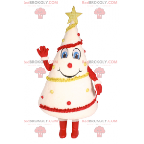 Bílý vánoční strom maskot - Redbrokoly.com
