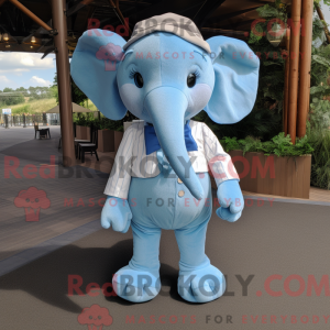 Sky Blue Elephant mascotte...