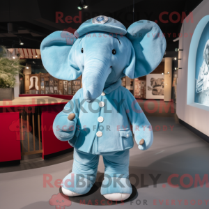 Sky Blue Elephant mascotte...