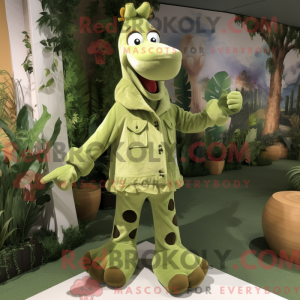Máscara de girafa verde com...