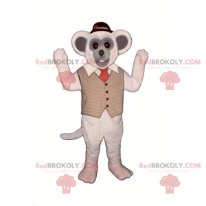 Mouse mascot with jacket and round hat - Redbrokoly.com