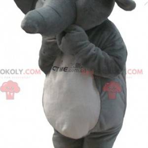Gray and white elephant mascot with a bow tie - Redbrokoly.com