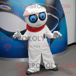 Hvid Gyro maskot kostume...