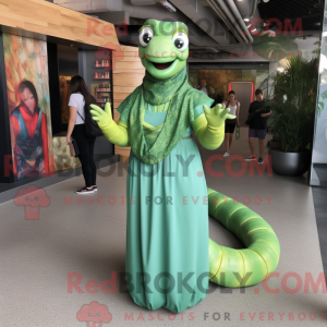 Grøn Titanoboa maskot...