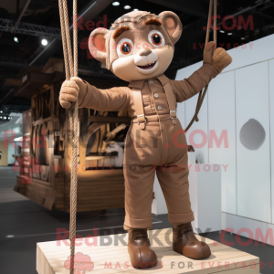 Brown Trapeze Artist mascot...