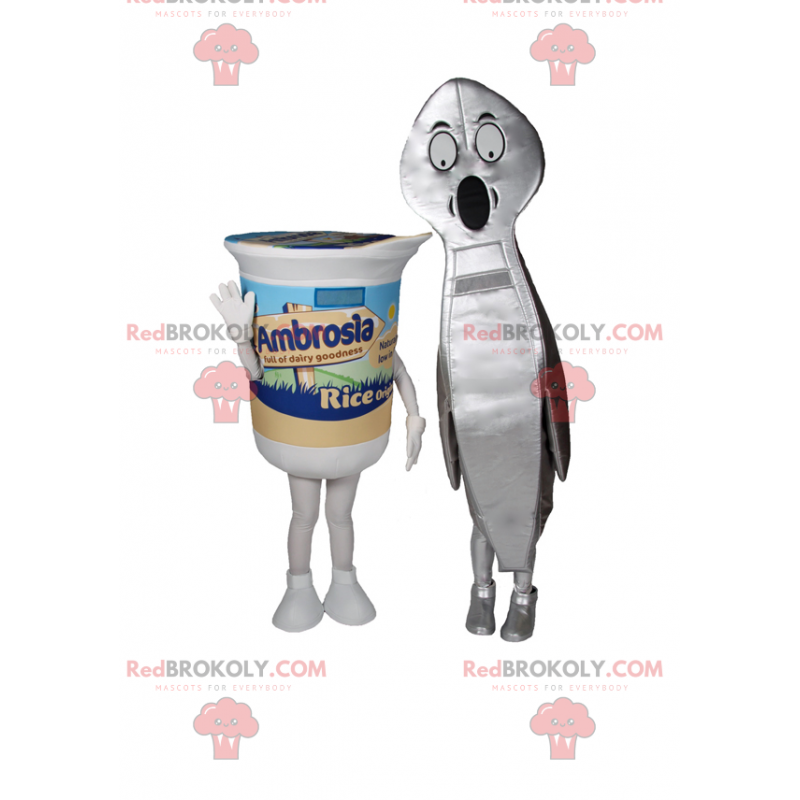 Mascotte di yogurt con cucchiaio - Redbrokoly.com