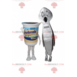 Yogurt mascots with spoon - Redbrokoly.com