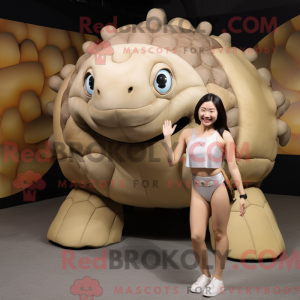 Beige Glyptodon maskot...