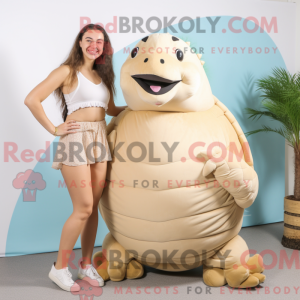 Beige Glyptodon maskot...