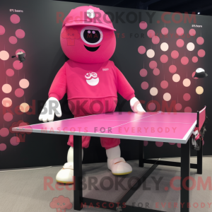 Rosa Ping Pong Bord maskot...