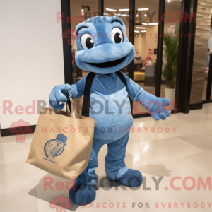 Blå Python maskot kostume...
