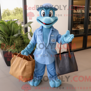 Blue Python mascot costume...