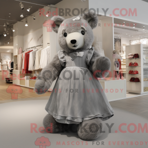 Gray Teddy Bear mascot...