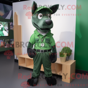 Waldgrüner Hund Maskottchen...