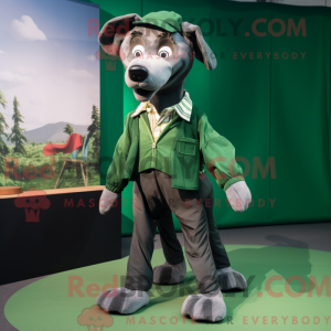Waldgrüner Hund Maskottchen...