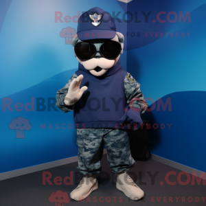 Navy Soldier maskot kostume...