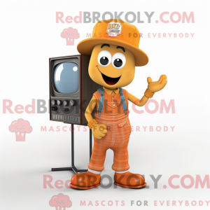 Orange TV-maskotdraktfigur...