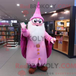 Pink Wizard maskot kostume...