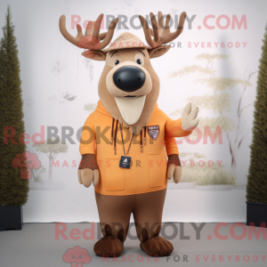 Tan Elk maskot kostume...