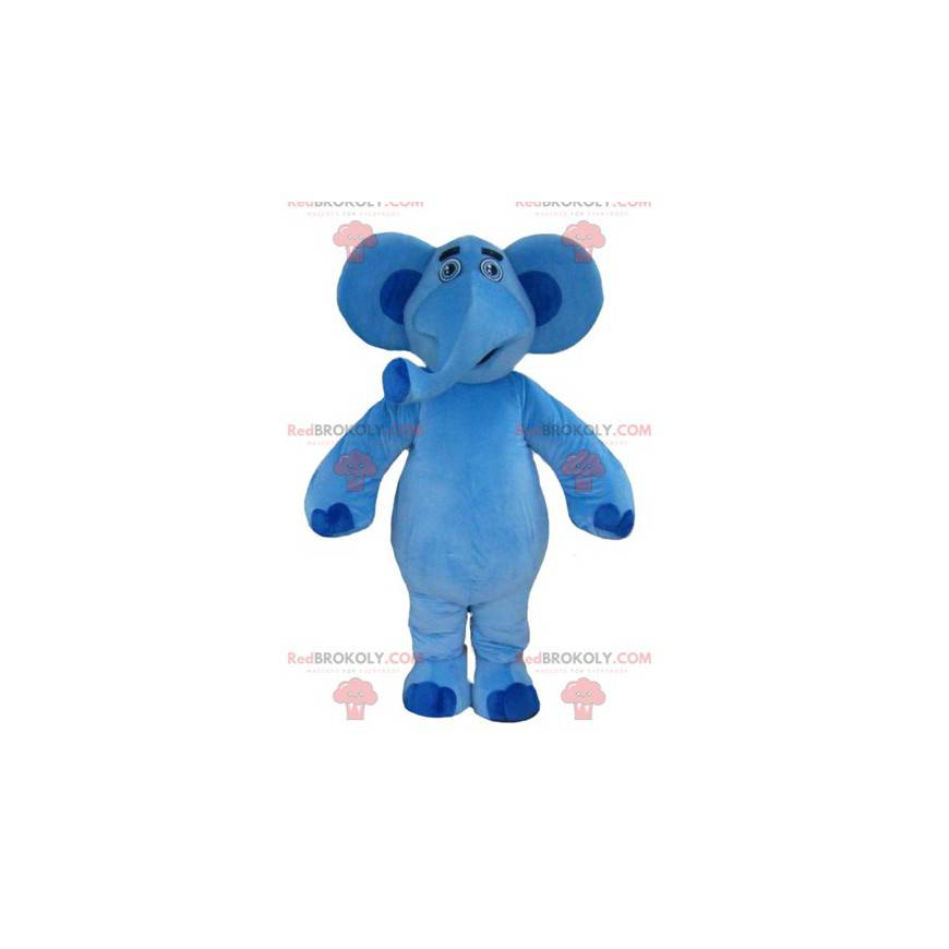 Mascotte de gros éléphant bleu très sympathique - Redbrokoly.com