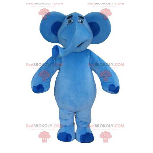 Mascotte de gros éléphant bleu très sympathique - Redbrokoly.com