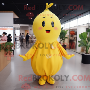 Yellow Plum mascot costume...