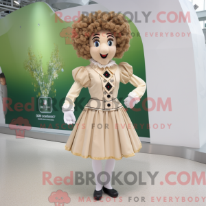 Beige Irish Dancer mascot...