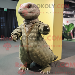 Oliven Pangolin maskot...