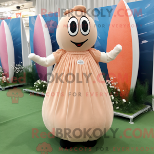 Peach Rugby Ball maskot...