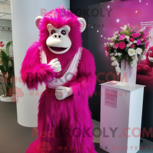 Magenta Monkey Maskottchen...