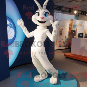 Hvid Contortionist maskot...