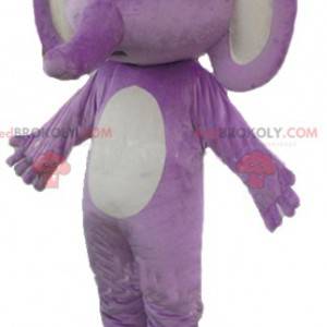 Mascotte elefante viola e bianco - Redbrokoly.com