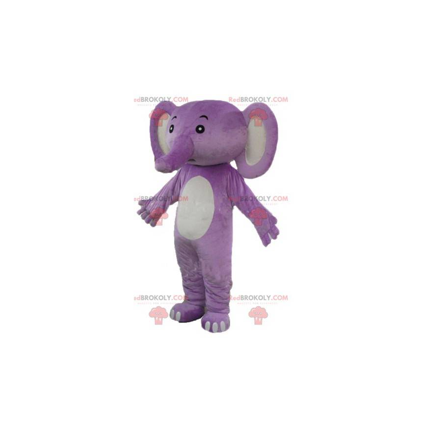 Mascotte elefante viola e bianco - Redbrokoly.com