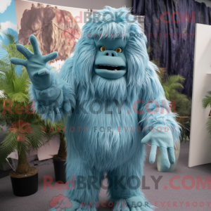 Cyan Sasquatch Maskottchen...