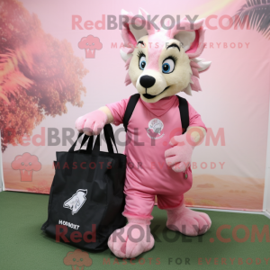 Pink Hyæne maskot kostume...