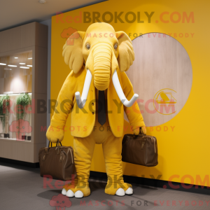 Gul Mammoth maskot kostume...