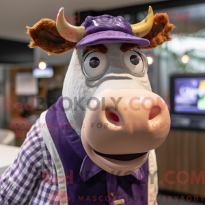 Purple Guernsey Cow mascot...