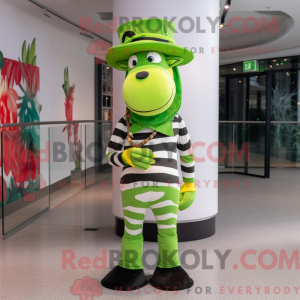 Lime Green Zebra mascot...