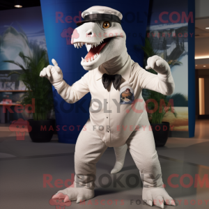Hvid Allosaurus maskot...