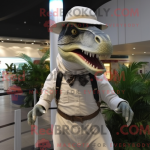 Hvid Allosaurus maskot...